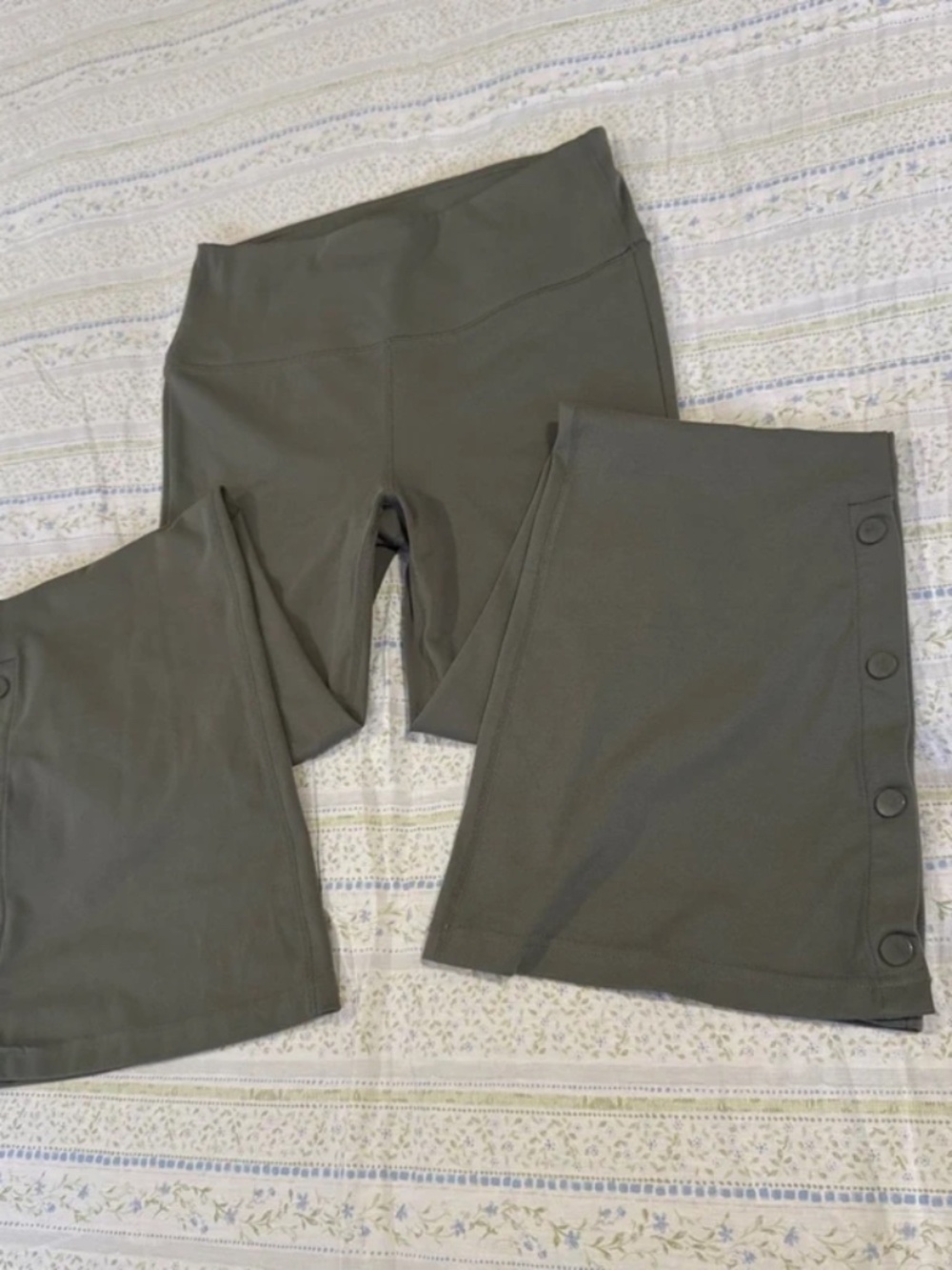 Olive green flare leggings
